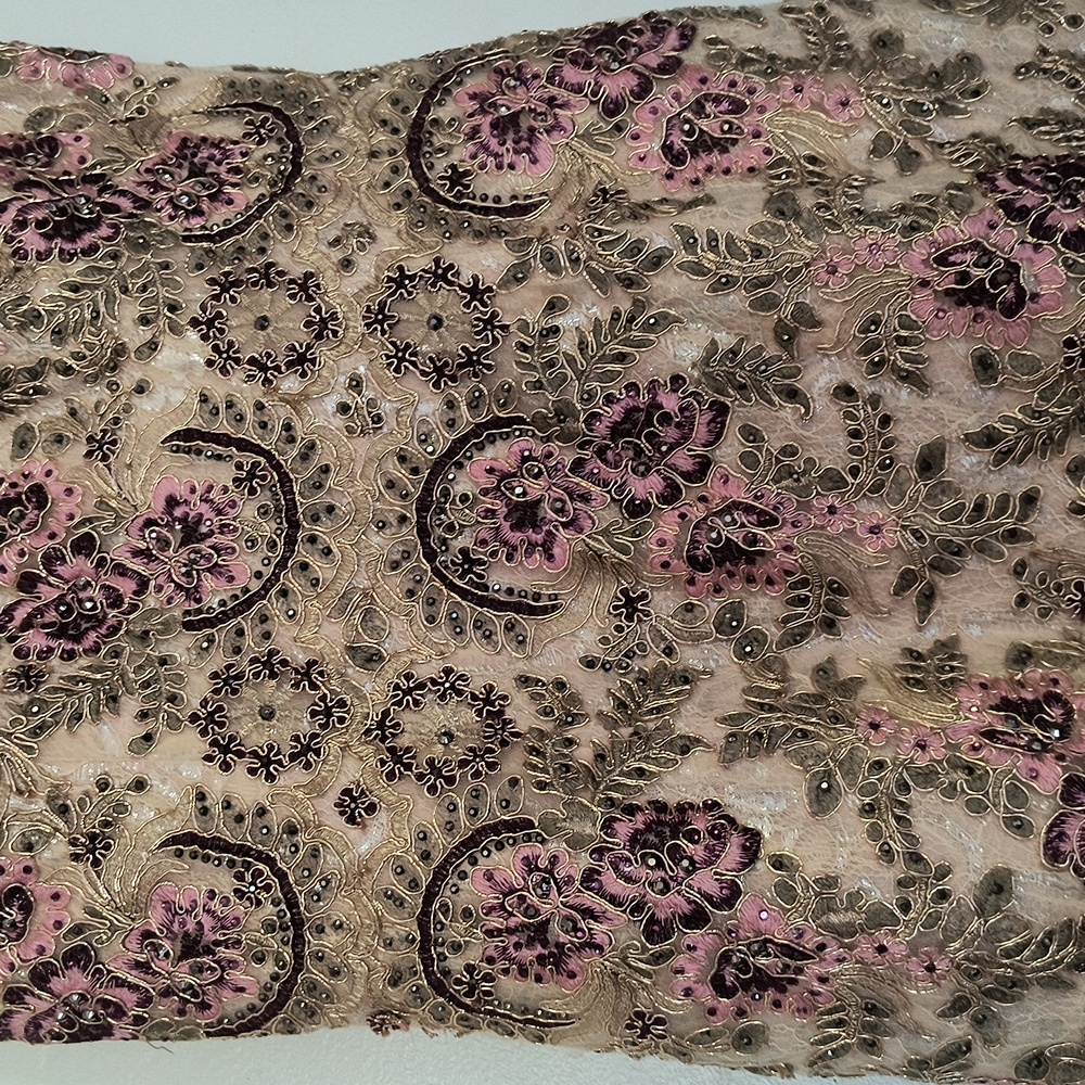 Elizabeth K GL2269  Elegant Beaded Lace Embroidery Floral Sleeveless Dress Sz Lg - Picture 4 of 17